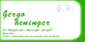 gergo weninger business card